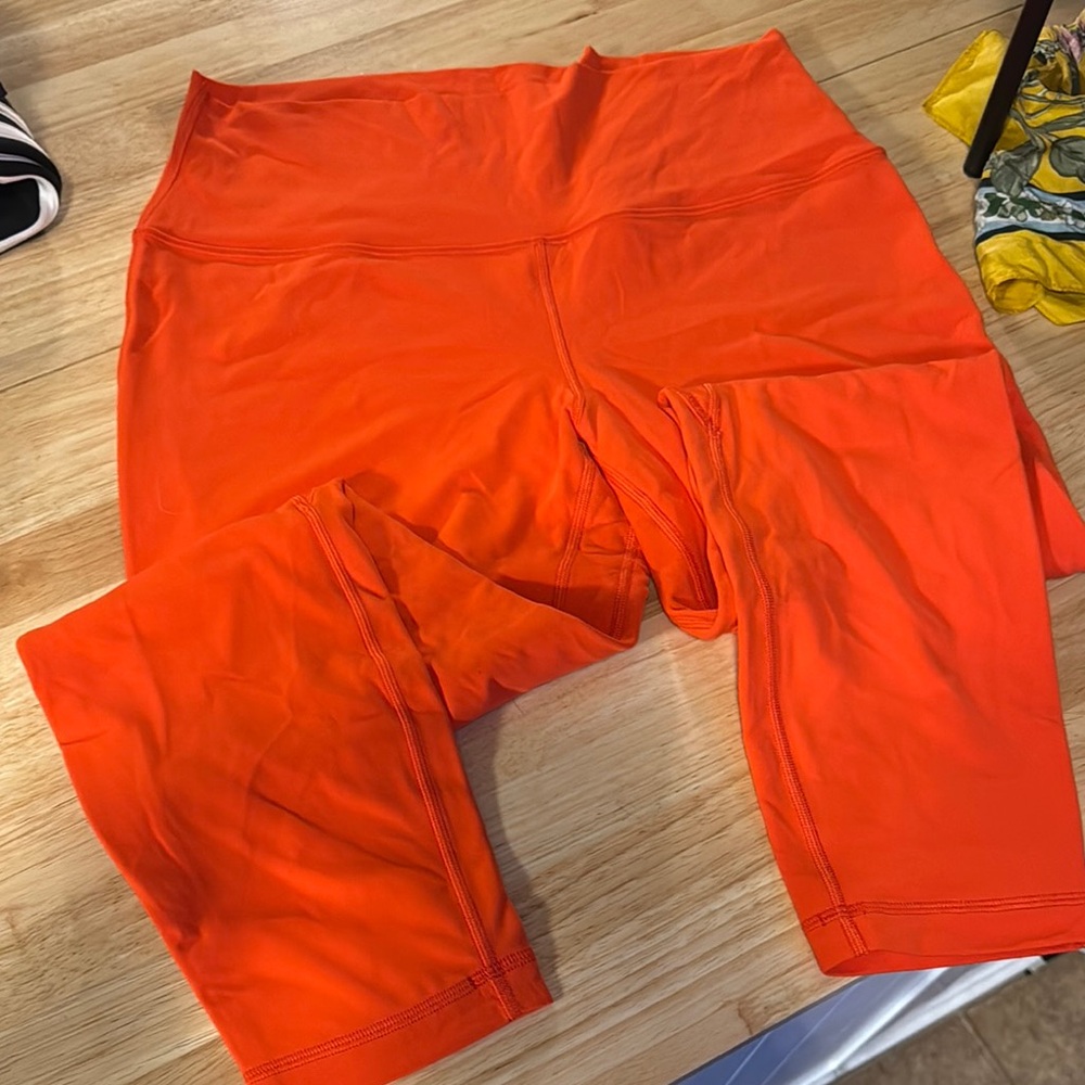 Lululemon double layered Align Bright Orange Leggings